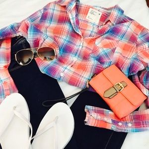 Plaid American Eagle Button Down